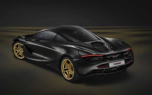 MC-Laren-720-S-Black-gold-rear-view--Dubai-Show