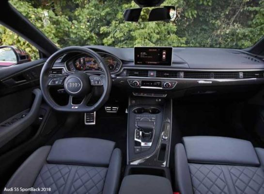 Audi-S5-Sportback-2018-steering-and-transmission