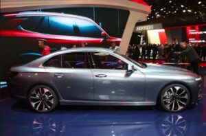 Vietnam's first car brand Vinfast displayed Sedan at paris Motor show