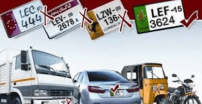 Ban on illegal Number plates in lahore