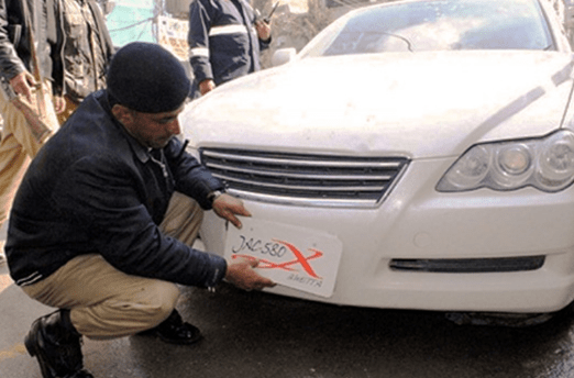 Crackdown against illegal Number plates in Pakistan