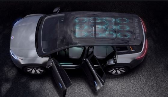 2021 fisker ocean all electric SUV solar roof full view