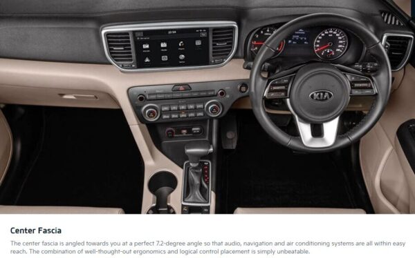 KIA Sportage SUV 4th Generation front cabin interior features