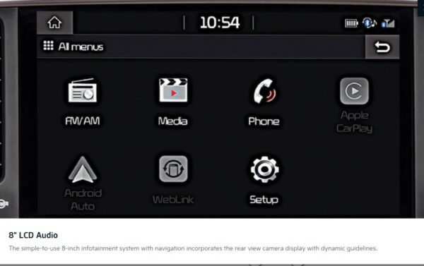 KIA Sportage SUV 4th Generation infotainment screen view
