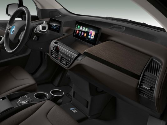 2020 BMW i3 front cabin interior with entertainment screen