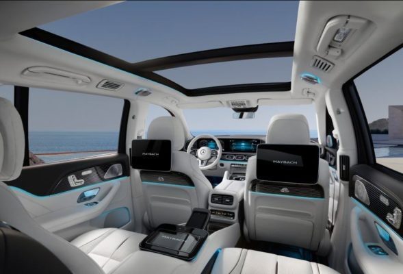 2020 Mercedes Benz maybach GLS 600 white interior full view view