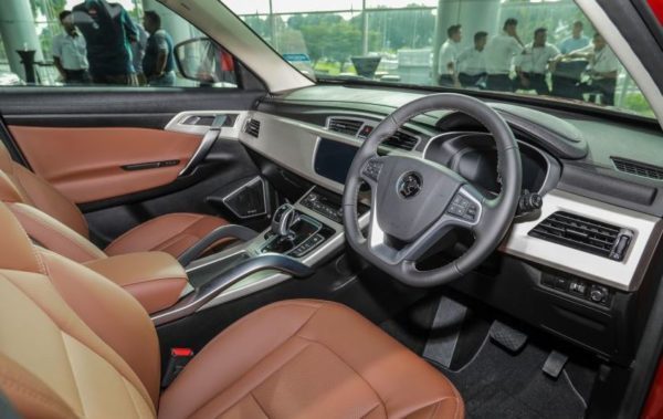 2020 Proton X 70 front seats & infotainment screen view