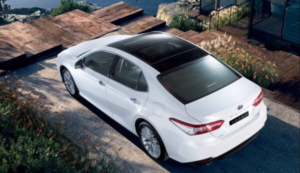 2020 Toyota Camry Hybrid Upside Moon Roof View