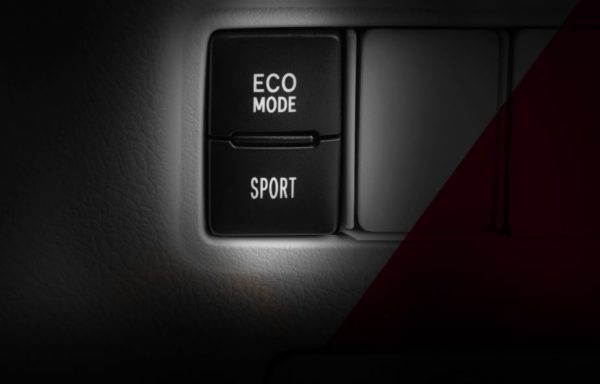 2020 Toyota Yaris eco and sport mode buttons