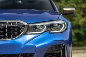 BMW M340i sedan 7th generation front headlamps close view