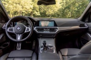 BMW M340i sedan 7th generation front interior cabin full view