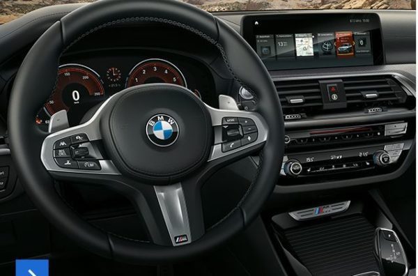 2020 BMW X3 Series Steering Wheel Close View