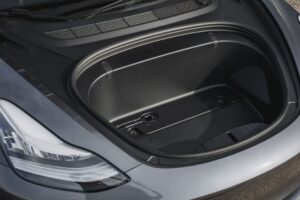 2020 Tesla Model 3 front under the hood area