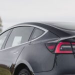 2020 Tesla Model 3 rear tail lights view