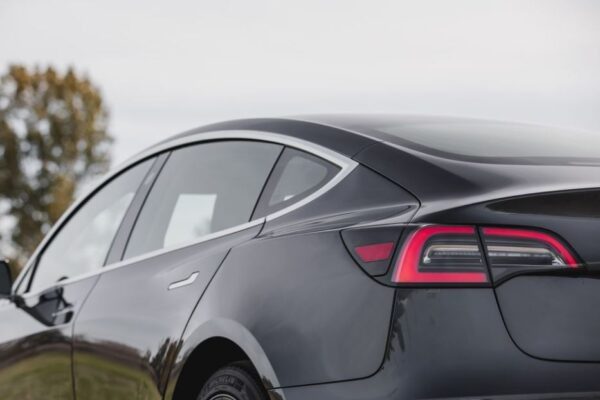 2020 Tesla Model 3 rear tail lights view