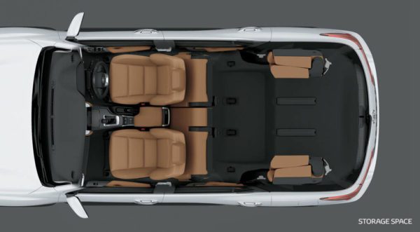 Toyota fortuner 2nd generation storage space and upside interior view