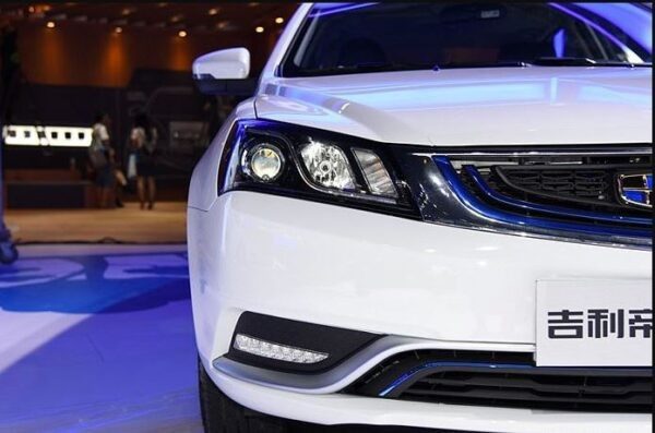 Emgrand EV front headlamps close view