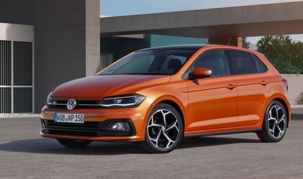 6th Generation Volkswagen Polo orange Front View