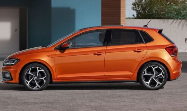 6th Generation Volkswagen Polo orange Side View