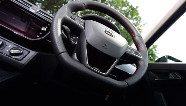 SEAT Ibiza 5th Generation leather wrapped steering wheel