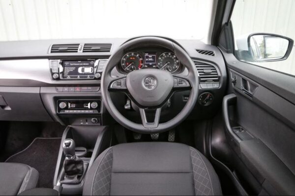 3rd Generation Skoda Fabia front cabin interior view full