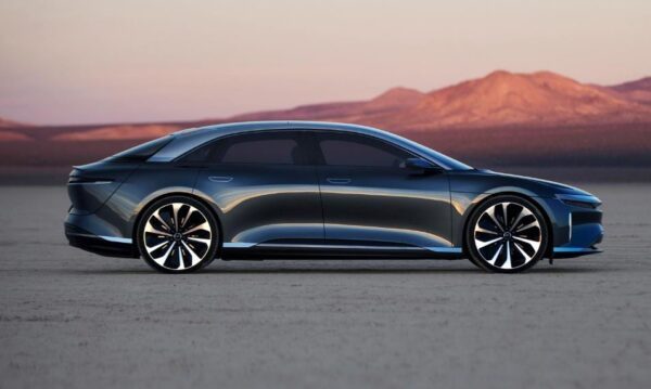 Lucid Air All Electric vehicle side view