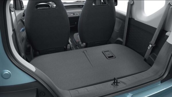 2020 Hongguang MINI EV rear seats folded view