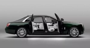 2021 Rolls Royce Ghost Extended green black colored with both gates open