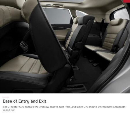 3rd generation KIA sorento Ease of Entry and Exit