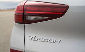 Hyundai Tucson 3rd Generation rear tail lamps close view