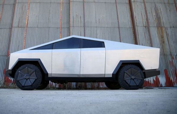 Tesla Cyber Truck Replica with Gasoline engine Side View