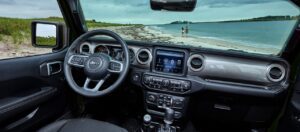 4th Generation Jeep Wrangler front cabin interior features