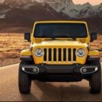 4th Generation Jeep Wrangler front view yellow