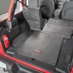 4th Generation Jeep Wrangler rear seats folded view