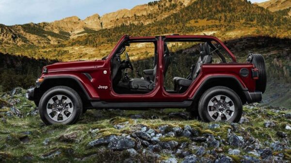 4th Generation Jeep Wrangler roof less side view