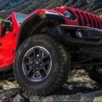 4th Generation Jeep Wrangler tires wheel close view