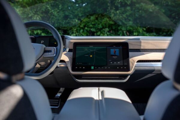 1st Generation Rivian R1S electric SUV infotainment screen view