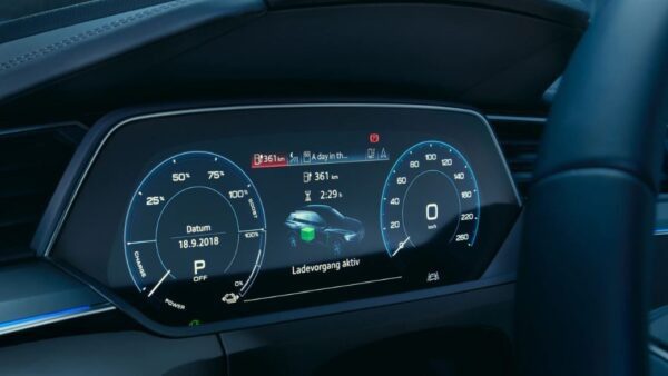1st generation Audi E tron Electric SUV information screen view
