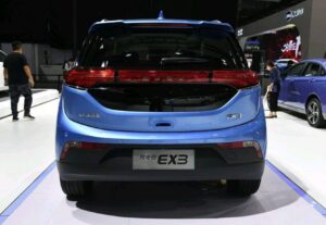 1st Generation BAIC EX3 EV blue Rear view