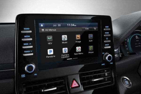 1st Generation Hyundai Ioniq Hybrid sedan infotainment screen view