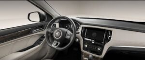 2nd Generation MG RX5 Steering wheel and infotainment screen view