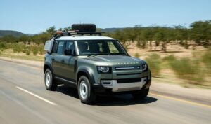 Latest generation Land Rover Defender SUV front close view