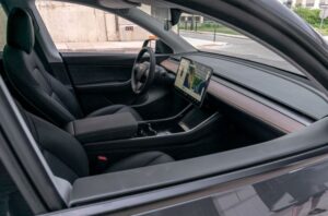Tesla Model Y Smart SUV front cabin interior view