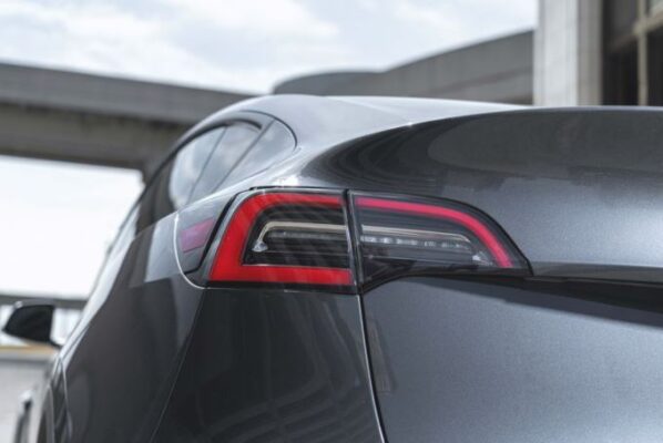 Tesla Model Y Smart SUV tail light close view