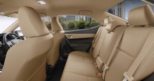 11th generation Toyota corolla Altis Grande sedan rear seats view