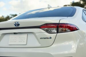 12th Generation Toyota Corolla Hybrid Sedan Rear tail lights vieww