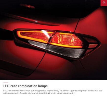 4th Generation Kia Cerato sedan LED tail lights