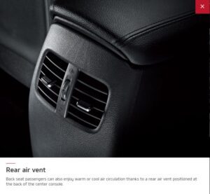 4th Generation Kia Cerato sedan Rear air vents