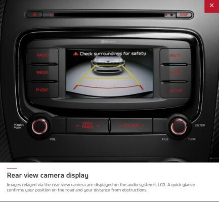 4th Generation Kia Cerato sedan Rear view camera interior