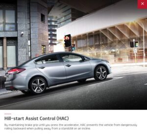 4th Generation Kia Cerato sedan hill start assist